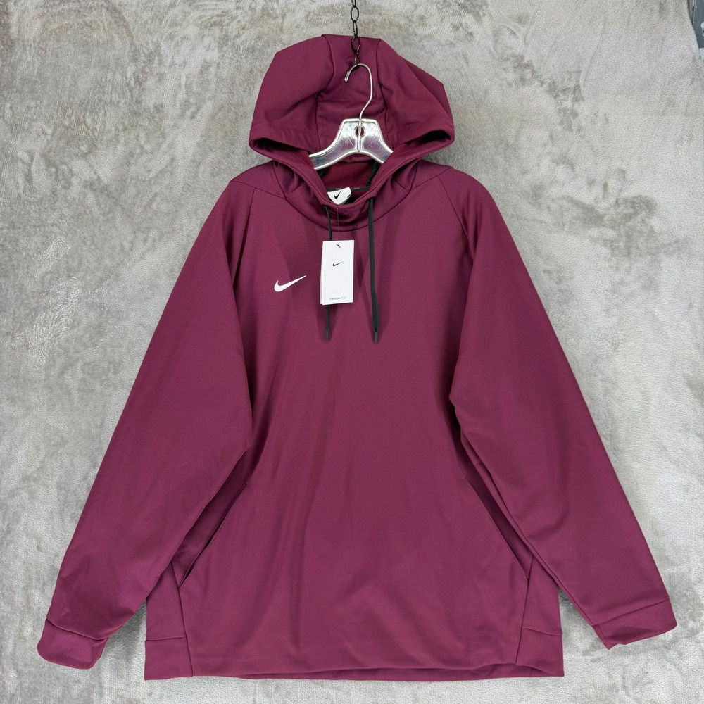 Nike Hoodie Mens XXL Therma-FIT Training Burgundy CN9473-669 Pullover NEW